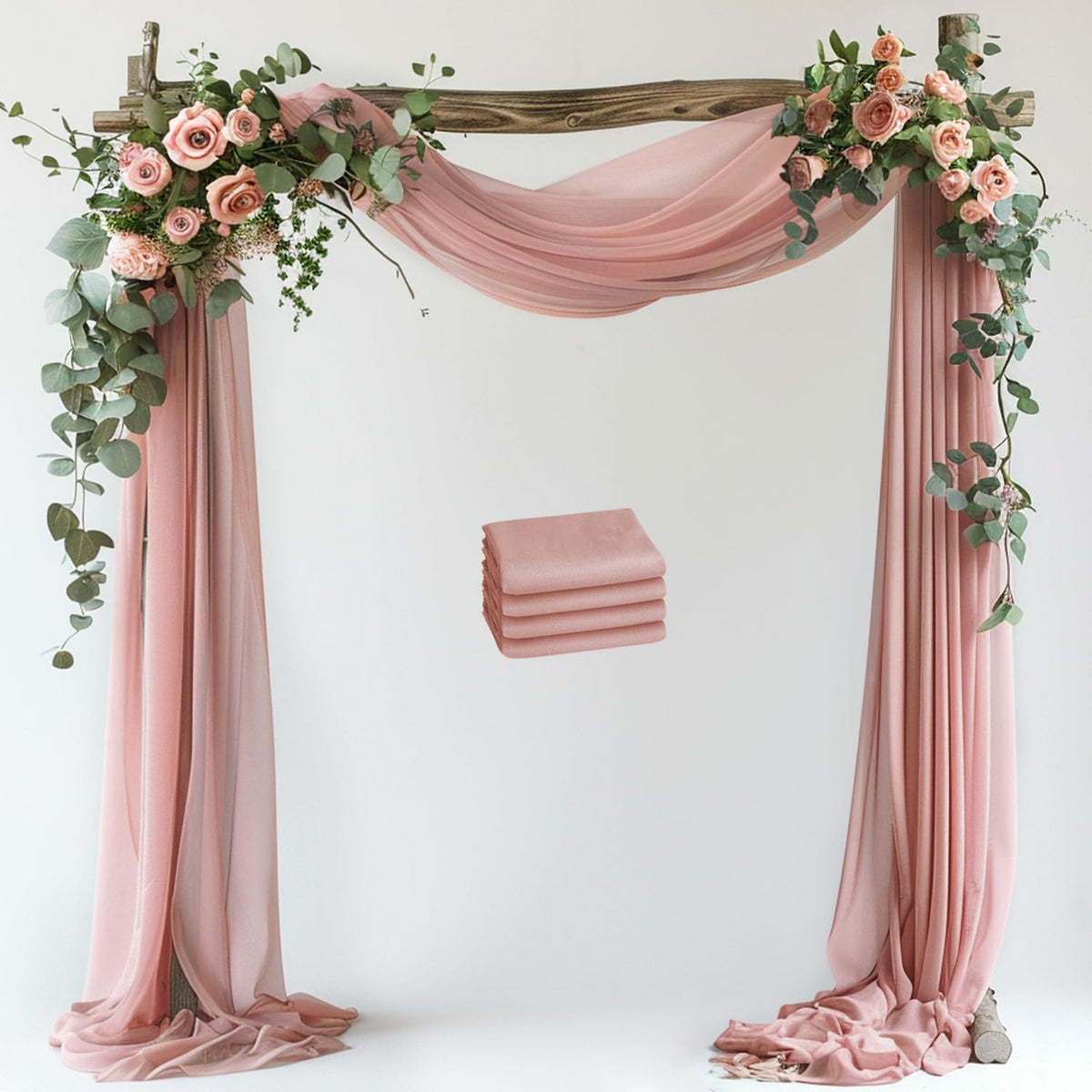 Wokceer White Wedding Arch Draping Fabric Backdrop Drapes Sheer 28.7"x 20FT