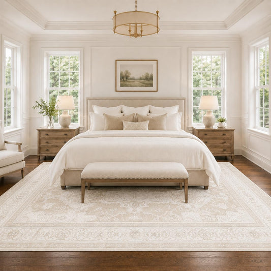 8x10 Area Rugs Living Room: Bedroom Vintage Washable Carpet Beige