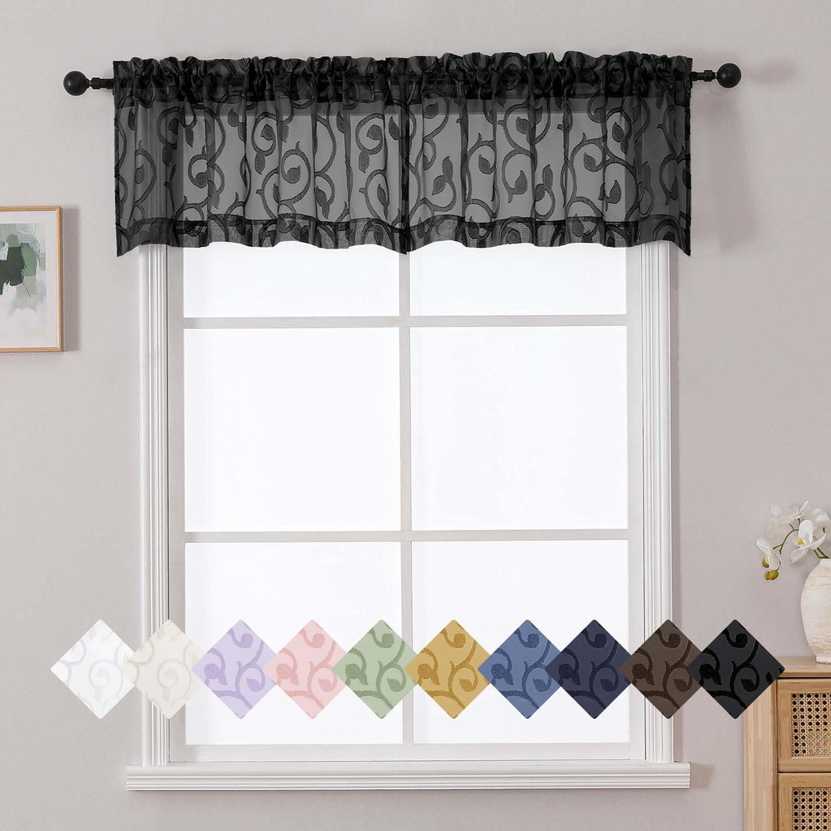 Dusty Blue Sheer Curtains for Bedroom Living Room 72 Inches Long 2 Panels Set, Soft Airy Geometric Jacquard Clip Curtains Drapes, Modern Rod Pocket Door Curtain, 2Pcs Each 42" Wx72 L Inch
