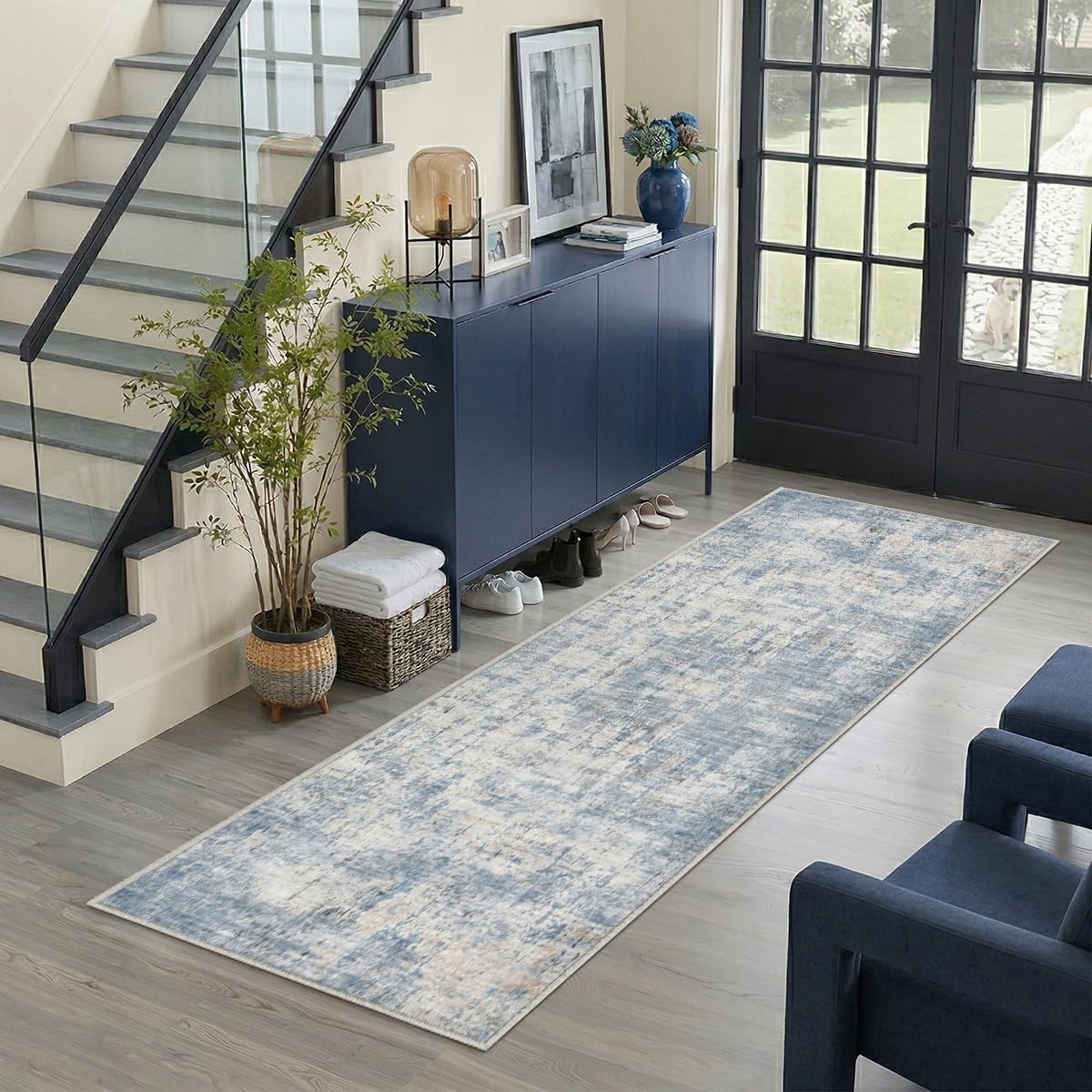 8x10 Area Rugs Living Room: Bedroom Vintage Washable Carpet Beige