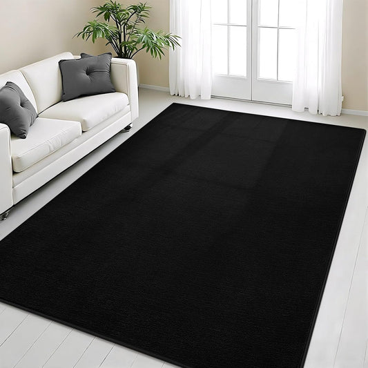 Vasofe Black Area Rugs for Living Room Bedroom, 4x6 Modern Memory Foam Rug