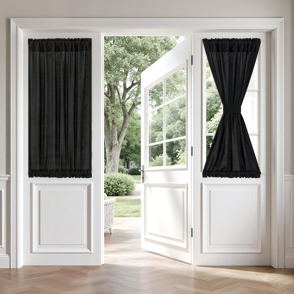 MIULEE Non-See-Through White Sidelight Curtains 2 Panels 26 x 72 inches