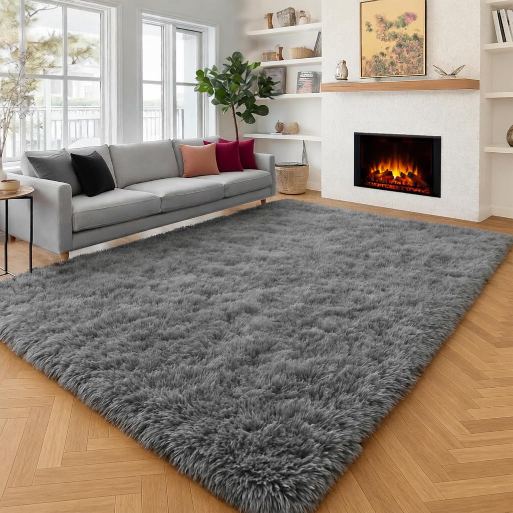 Rainbow Area Rugs for Girls Bedroom Fluffy Soft Vibrant Rugs Kids Playroom