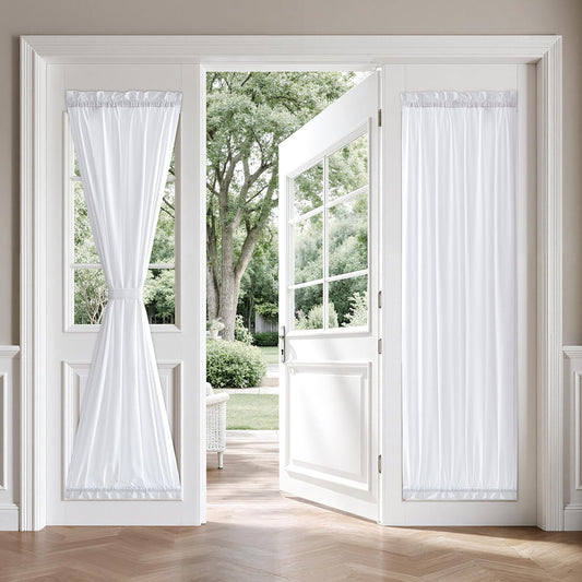 MIULEE Non-See-Through White Sidelight Curtains 2 Panels 26 x 72 inches