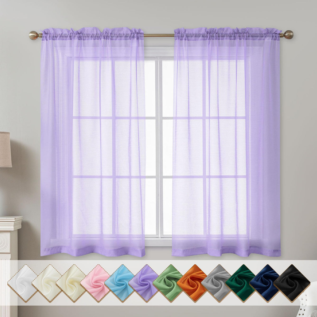 Natural Sheer Curtains 96 Inches Long Rod Pocket