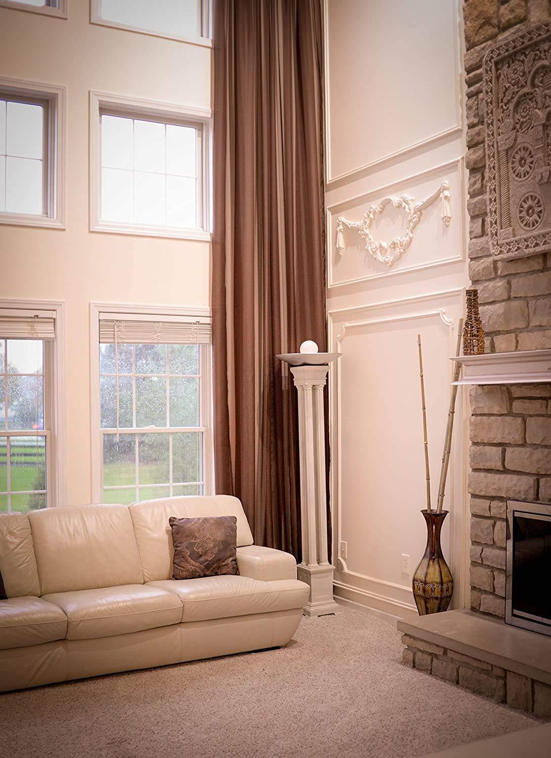 Ikiriska Extra Long Sheer Voile Curtain Sheer Voile with Pocket top (1 Panel) Custom Made (White, 9 ft)