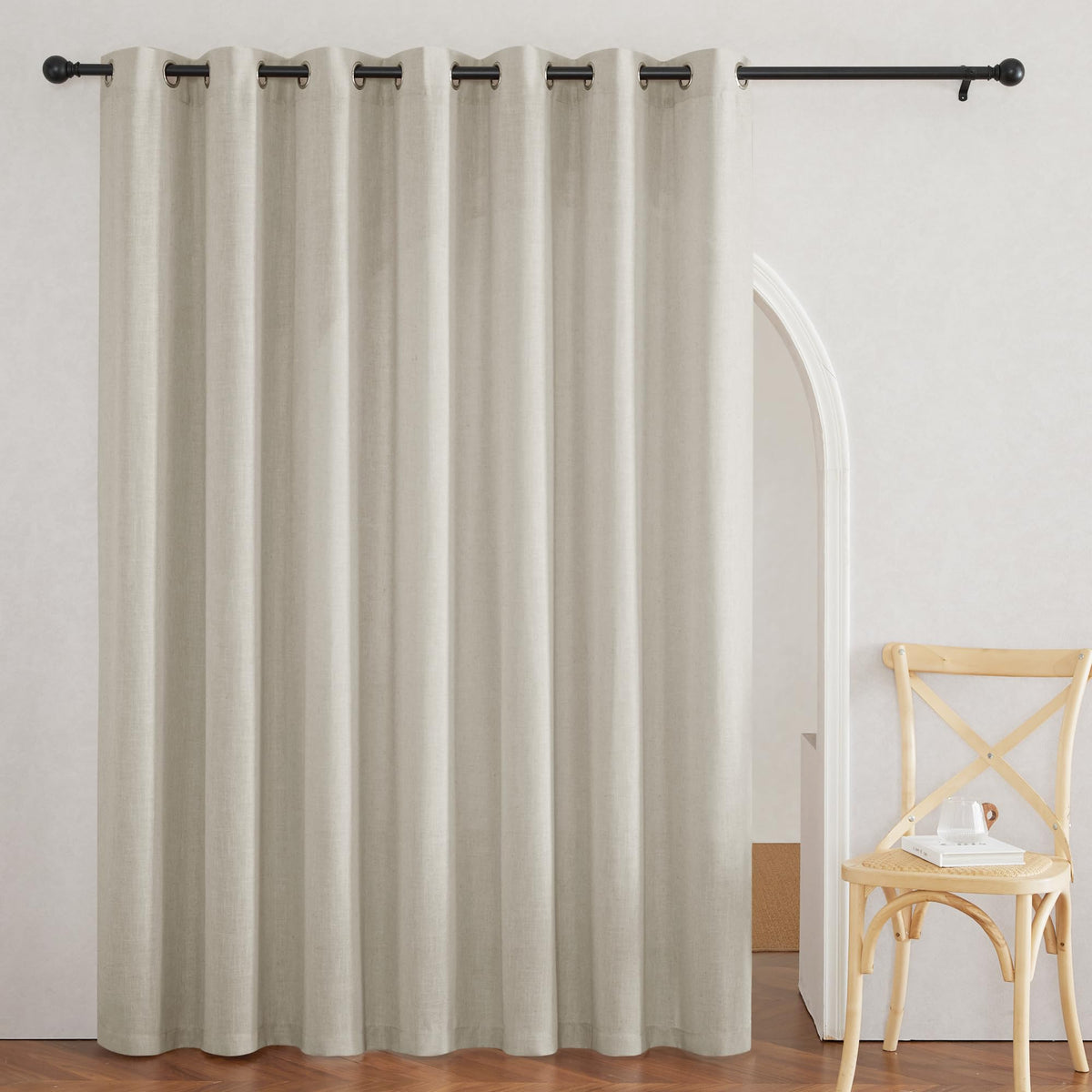 RYB HOME Sliding Patio Door Sheer Curtains, Extra Wide Room Divider Drape
