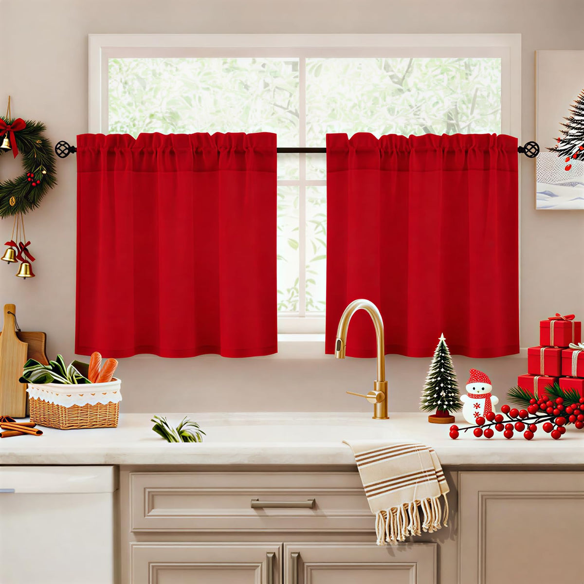 HOMEIDEAS Non-See-Through White Privacy Semi Sheer Curtains, 52 X 84 Inches