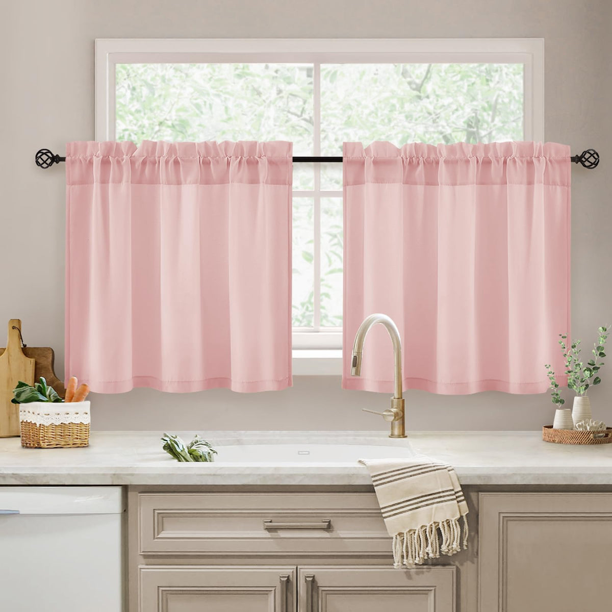 HOMEIDEAS Non-See-Through White Privacy Semi Sheer Curtains, 52 X 84 Inches