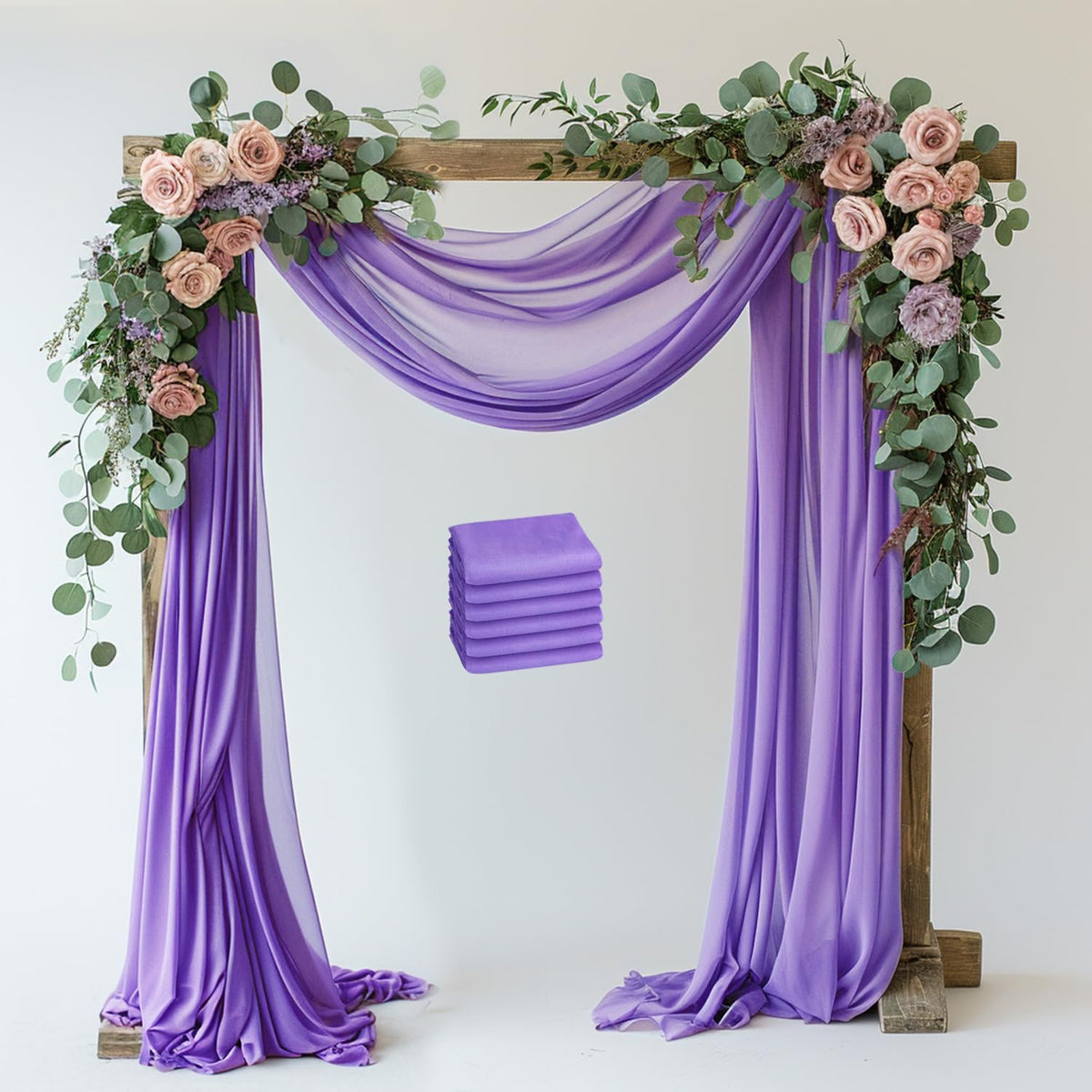 Wokceer White Wedding Arch Draping Fabric Backdrop Drapes Sheer 28.7"x 20FT