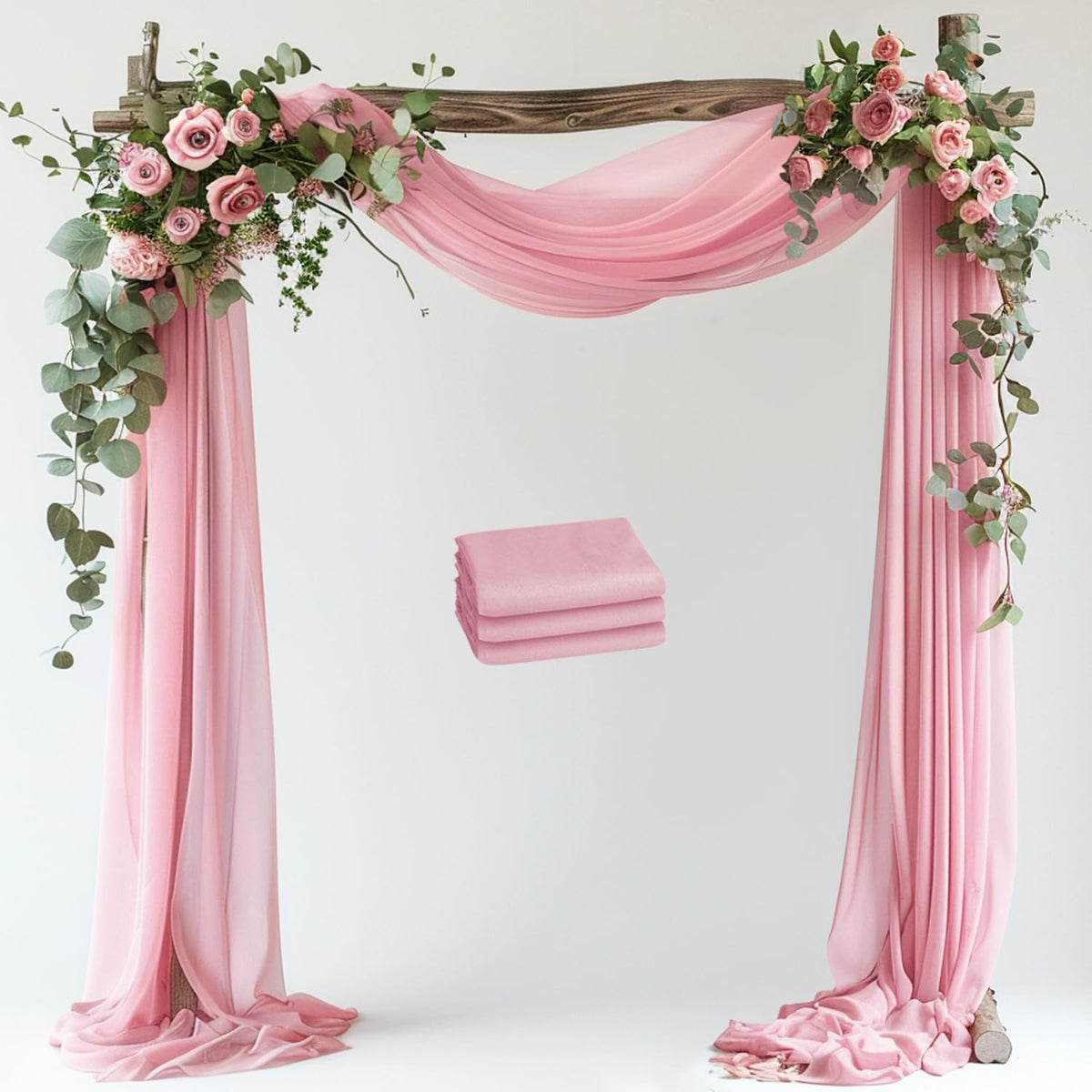Wokceer White Wedding Arch Draping Fabric Backdrop Drapes Sheer 28.7"x 20FT