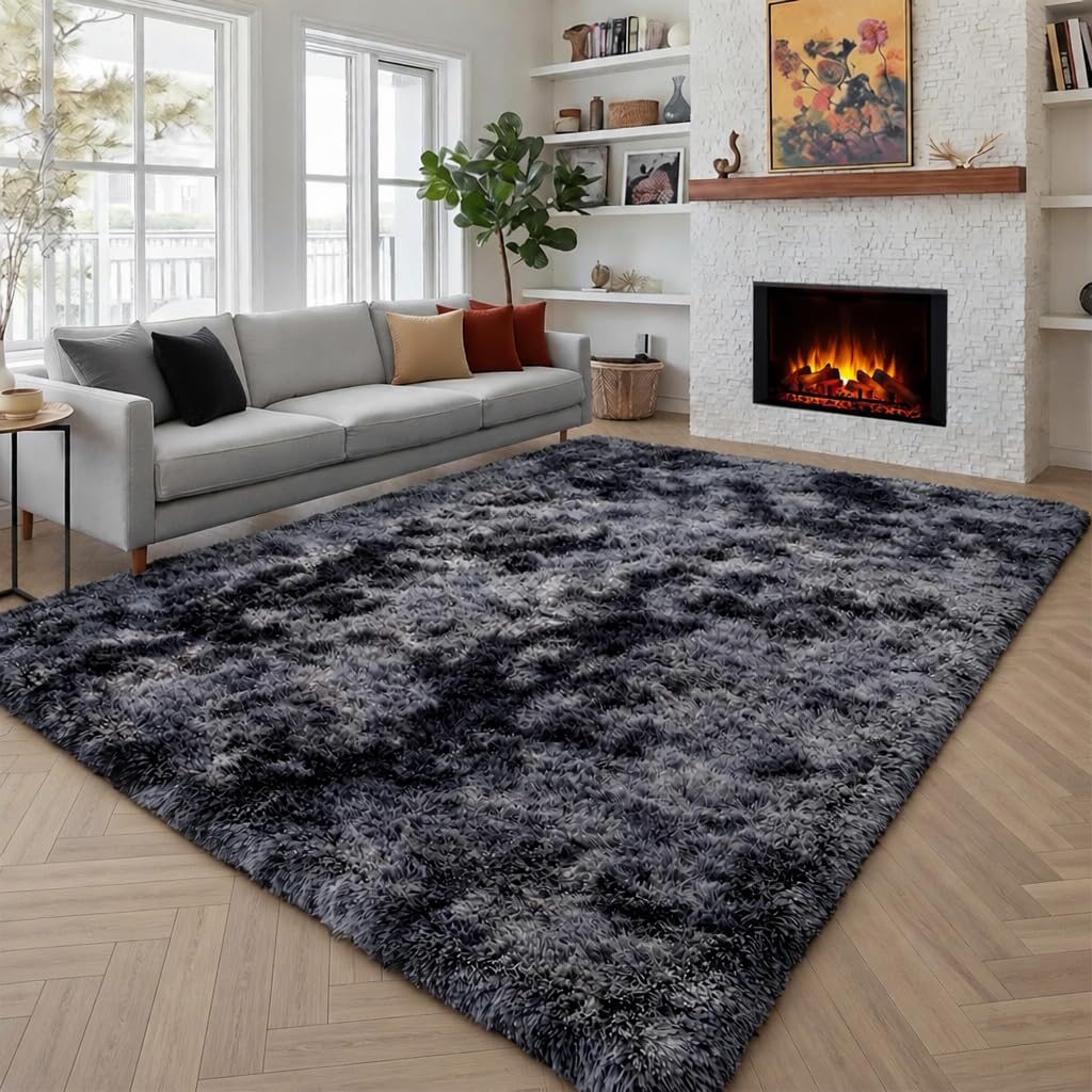 Rainbow Area Rugs for Girls Bedroom Fluffy Soft Vibrant Rugs Kids Playroom