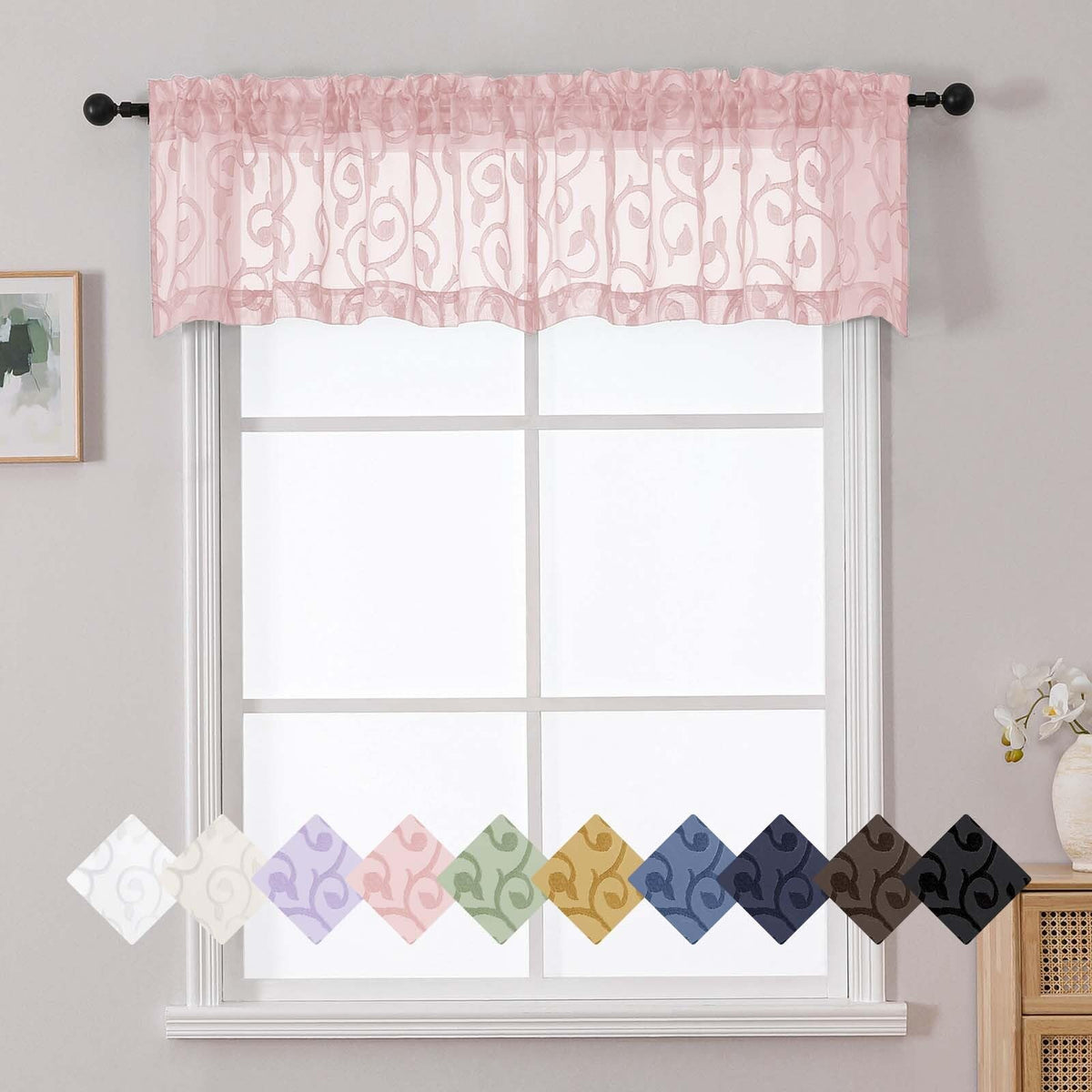 Dusty Blue Sheer Curtains for Bedroom Living Room 72 Inches Long 2 Panels Set, Soft Airy Geometric Jacquard Clip Curtains Drapes, Modern Rod Pocket Door Curtain, 2Pcs Each 42" Wx72 L Inch