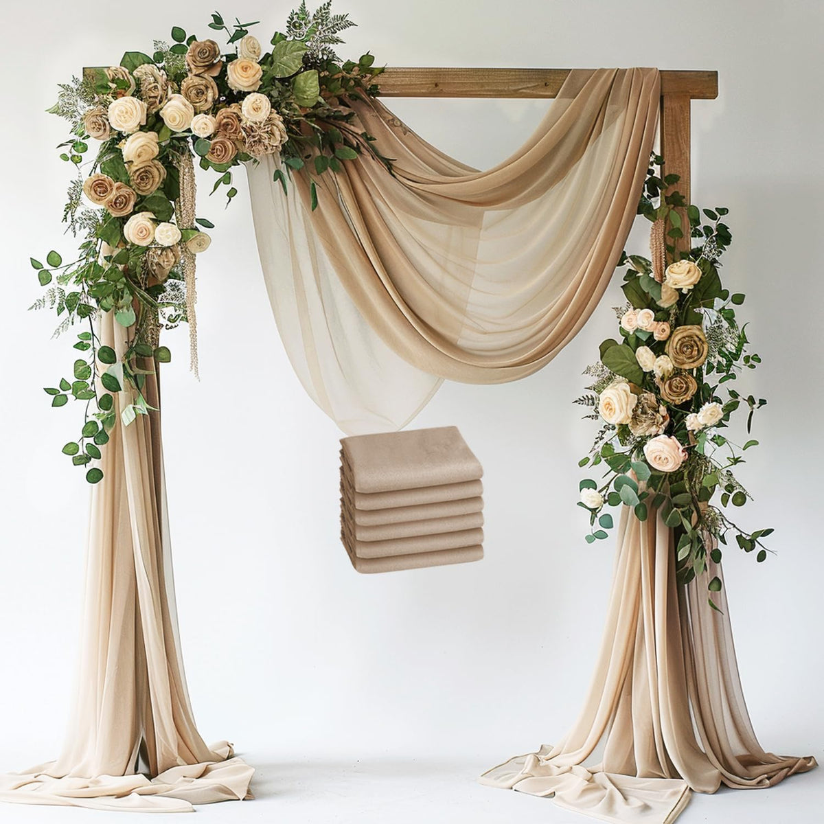 Wokceer White Wedding Arch Draping Fabric Backdrop Drapes Sheer 28.7"x 20FT