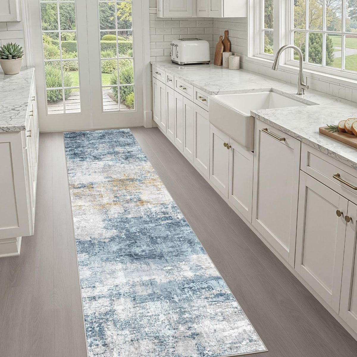 LOONGRUG 8x10 Area Rugs Washable Neutral Modern Rug for Living Room Brown