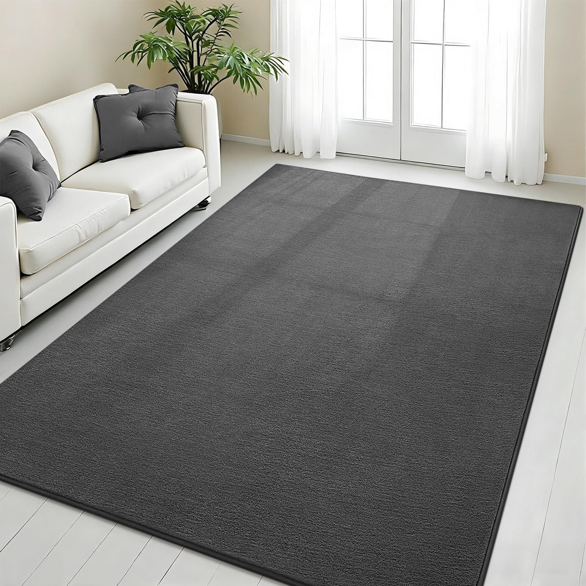 Vasofe Black Area Rugs for Living Room Bedroom, 4x6 Modern Memory Foam Rug
