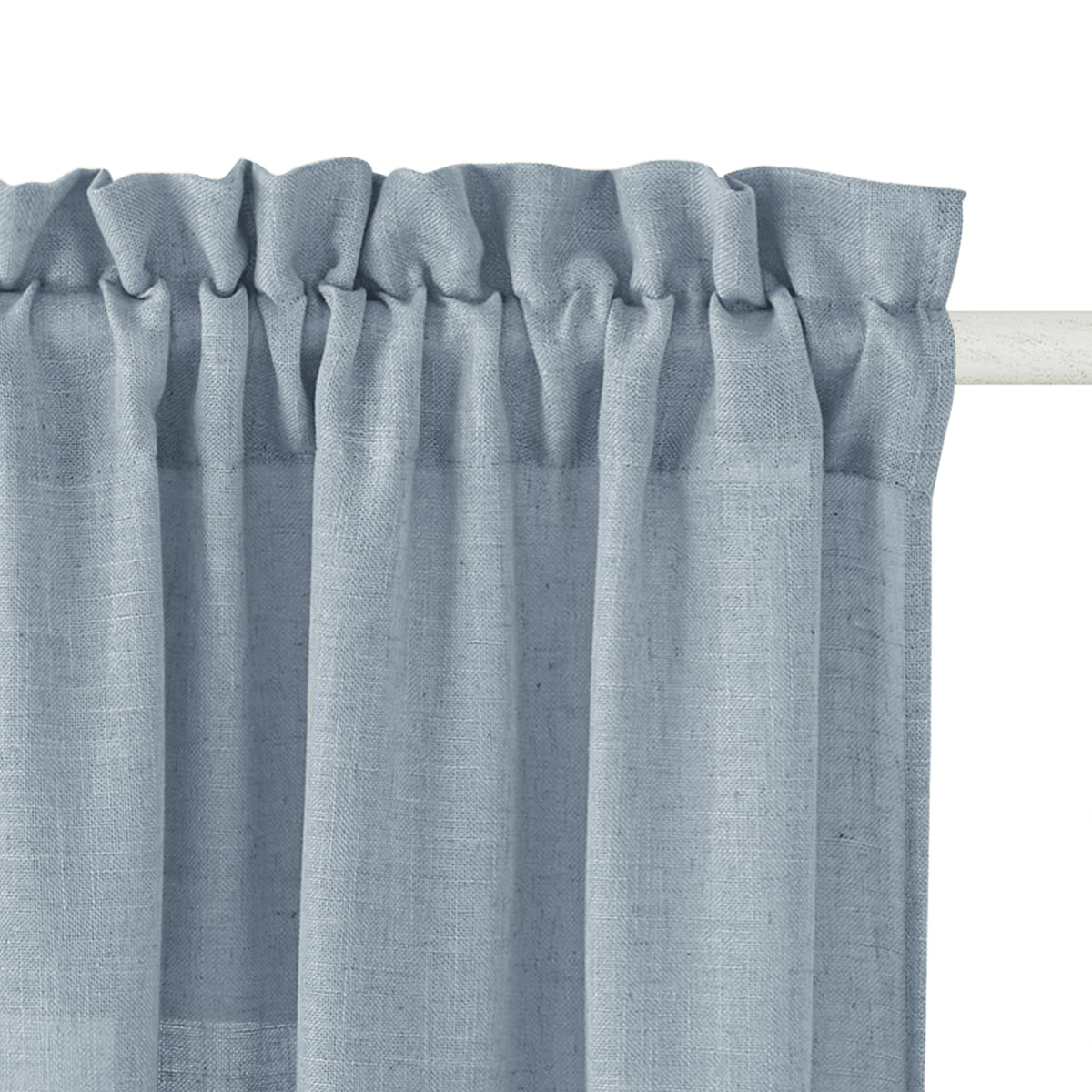 RYB HOME White Semi Sheer Curtains 84 inches Long for Living Room