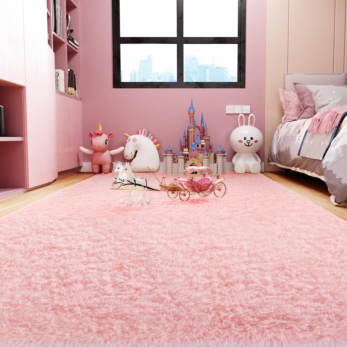 Ophanie 5x7 Area Rugs for Living Room Ivory, Fluffy Shag Large Fuzzy Plush Soft Rug, Shaggy Floor Big Carpets for Bedroom Nursery, Kids Home Decor Aesthetic with Over 99 pcs Pile fibers