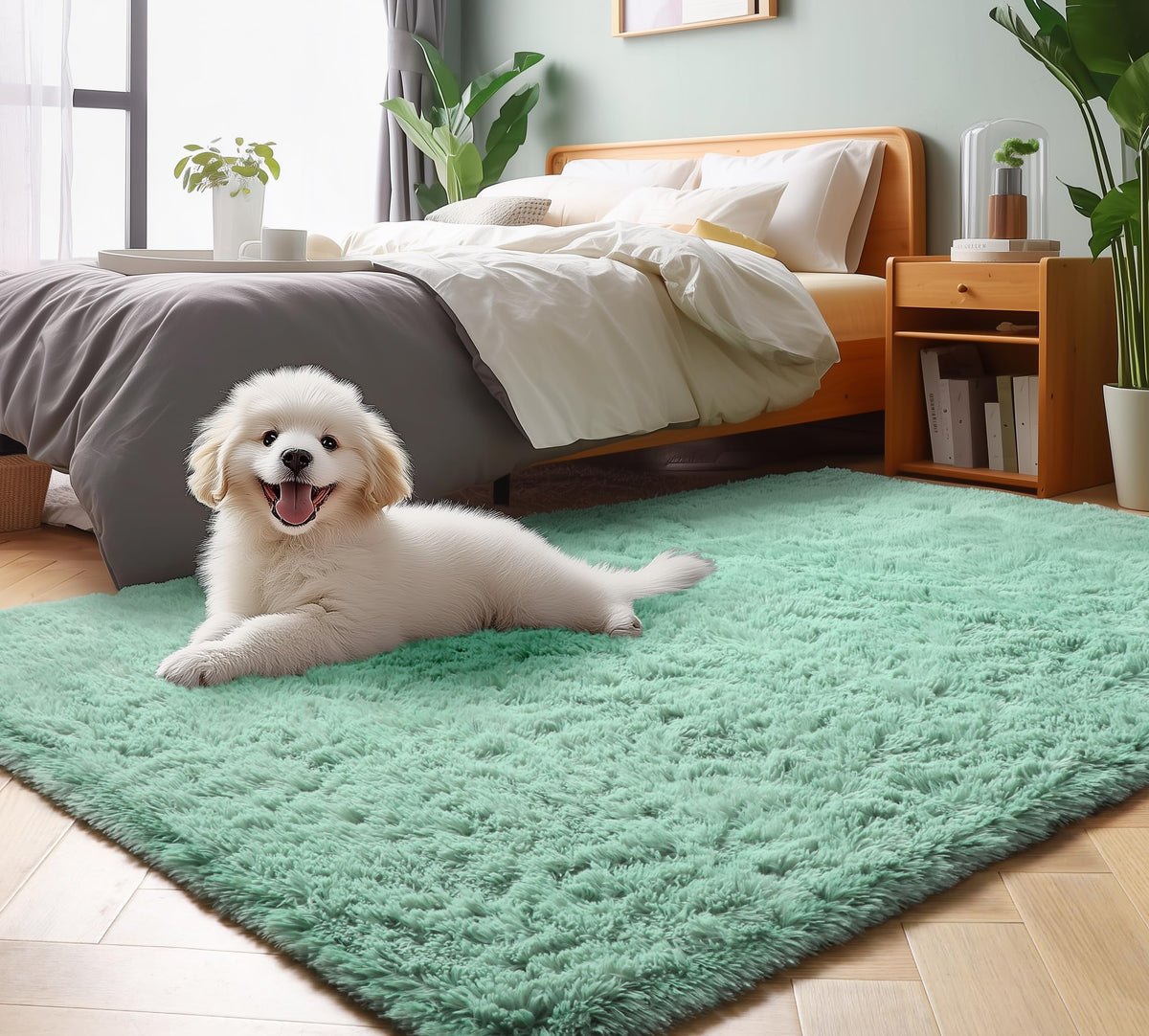 Runner Rugs for Bedroom Living Room, 2x6 Tie-Dyed Beige Hallway Area Rug