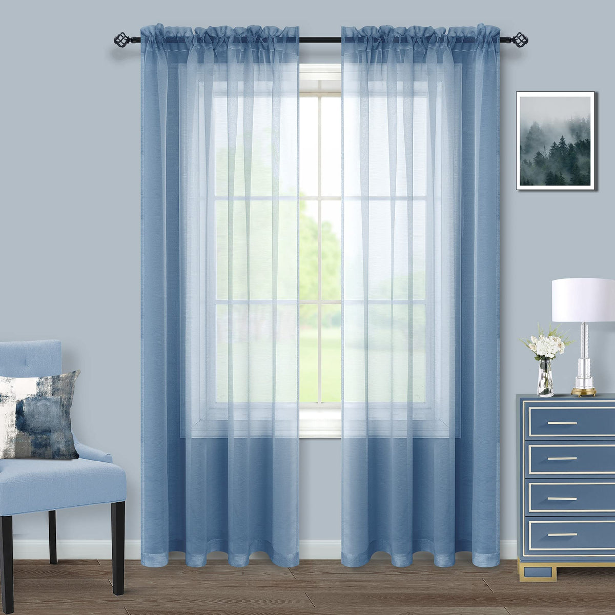Pitalk Terracotta Curtains 84 Inch Length for Living Room 2 Panel Sets Rod Pocket Sheer Curtains for Living Room Rust Burnt Orange Red