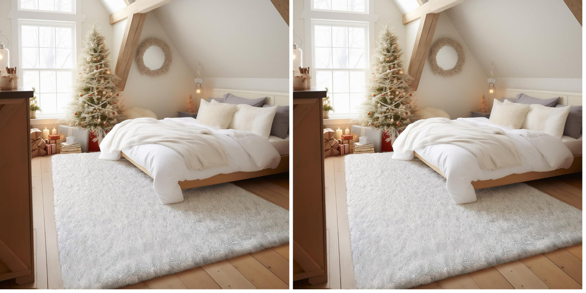 Ophanie 5x7 Area Rugs for Living Room Ivory, Fluffy Shag Large Fuzzy Plush Soft Rug, Shaggy Floor Big Carpets for Bedroom Nursery, Kids Home Decor Aesthetic with Over 99 pcs Pile fibers