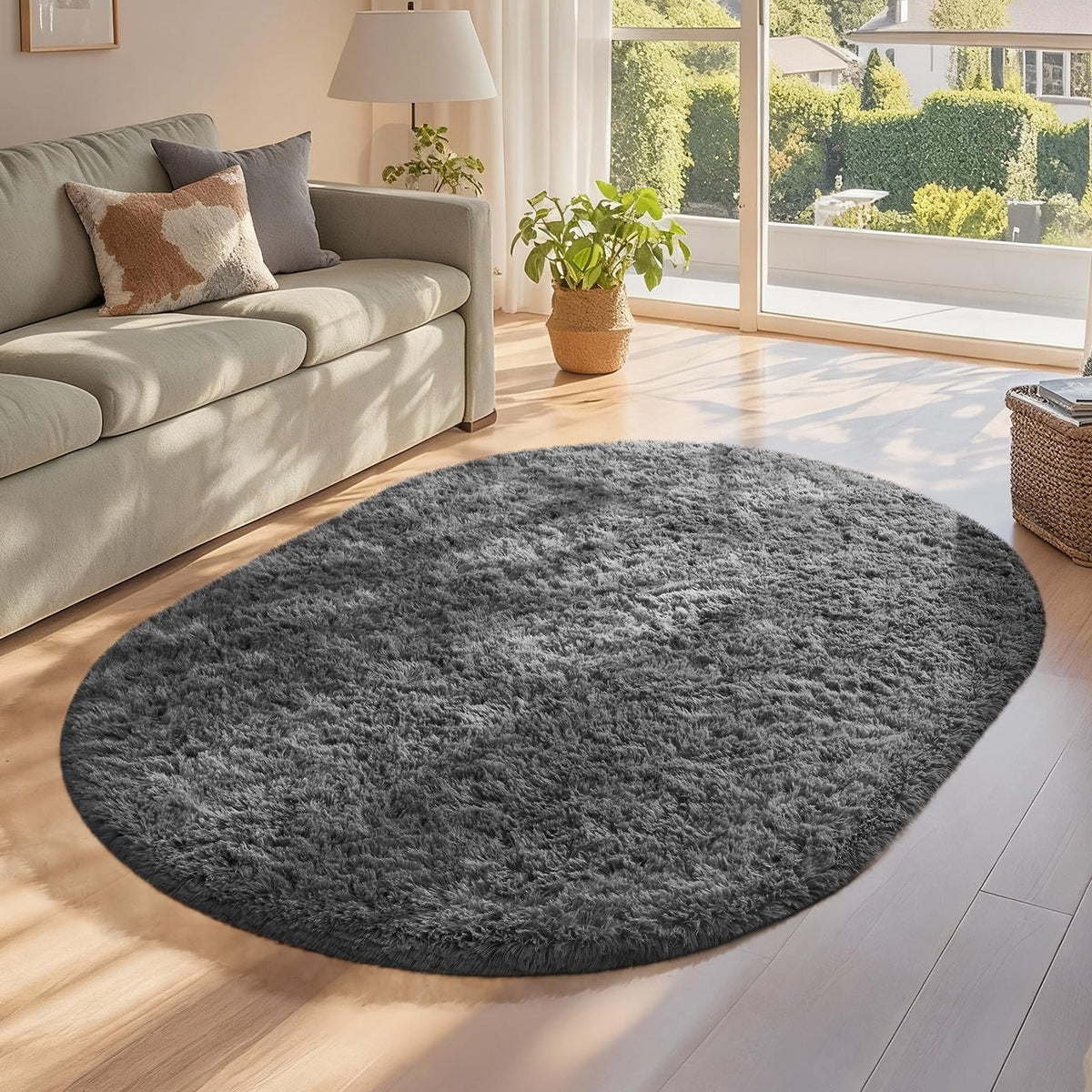 Ophanie 5x7 Area Rugs for Living Room Ivory, Fluffy Shag Large Fuzzy Plush Soft Rug, Shaggy Floor Big Carpets for Bedroom Nursery, Kids Home Decor Aesthetic with Over 99 pcs Pile fibers