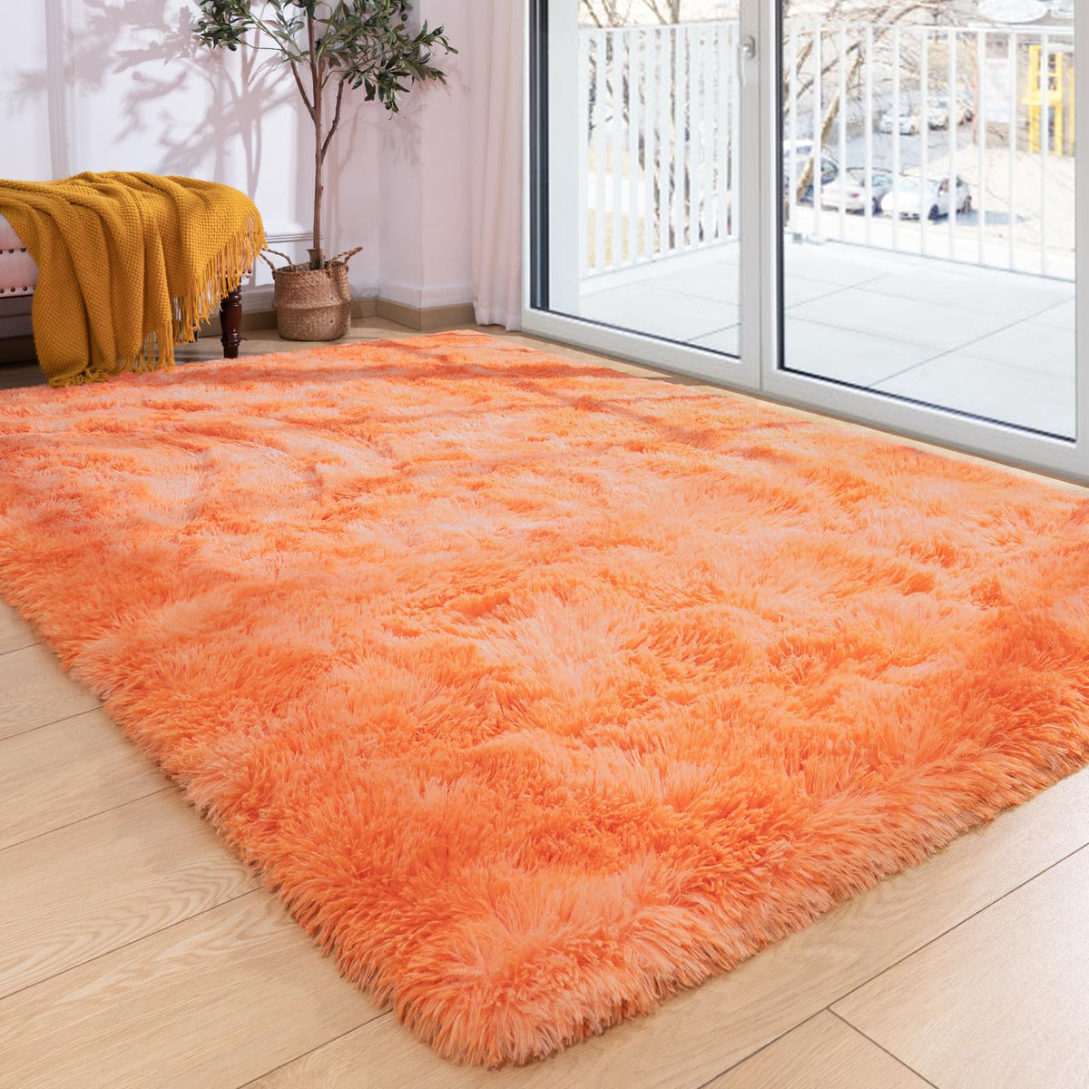 Softlife Rugs for Bedroom 4x5.3 Feet Purple Area Rug for Living Room Super Soft Shaggy Rugs for Dorm Fluffy Fuzzy Carpets Long Plush Bedside Rug Nursery Girls Boys Kids Room Home Christmas Decoration