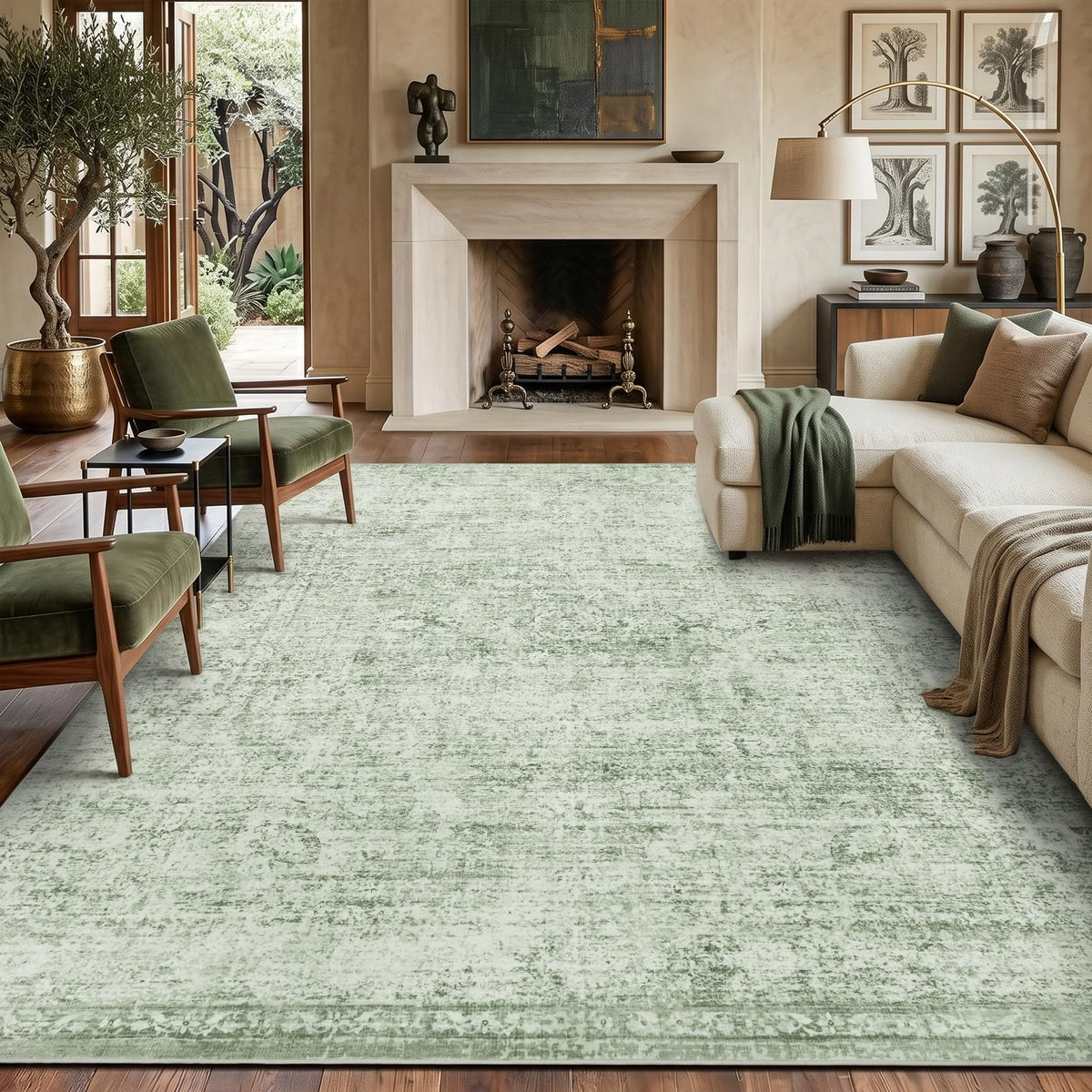 Homemate Washable Rug 9x12 Area Rugs - Vintage Rugs for Living Room