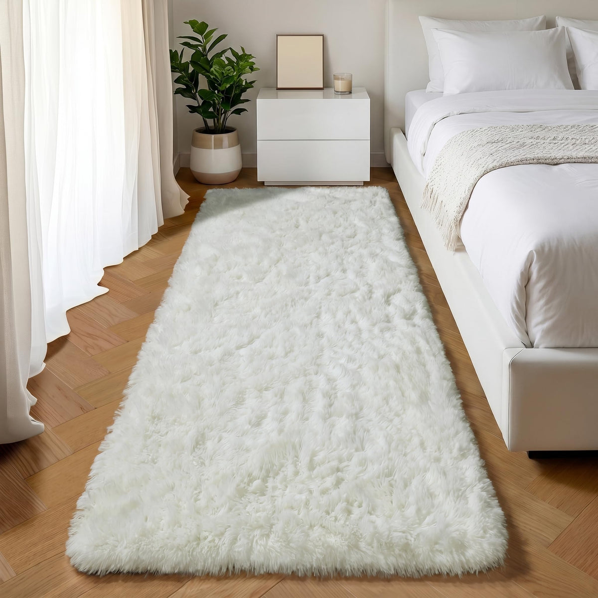 Runner Rugs for Bedroom Living Room, 2x6 Tie-Dyed Beige Hallway Area Rug