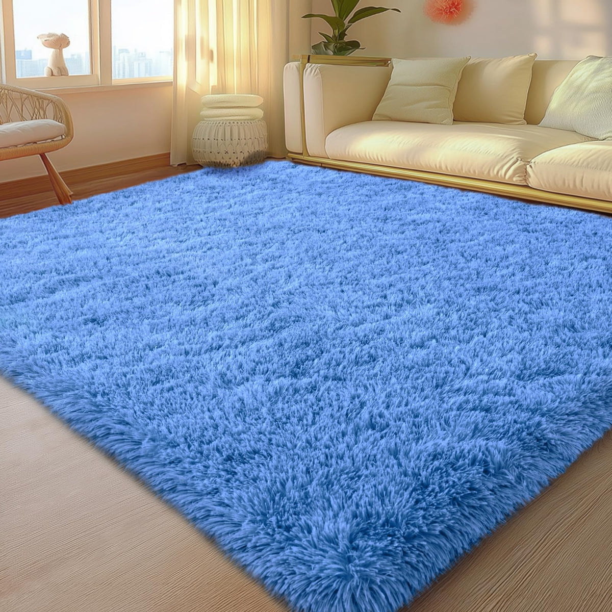 Mugorn 8x10 Area Rugs for Living Room, Large Fluffy Black Rugs for Bedroom