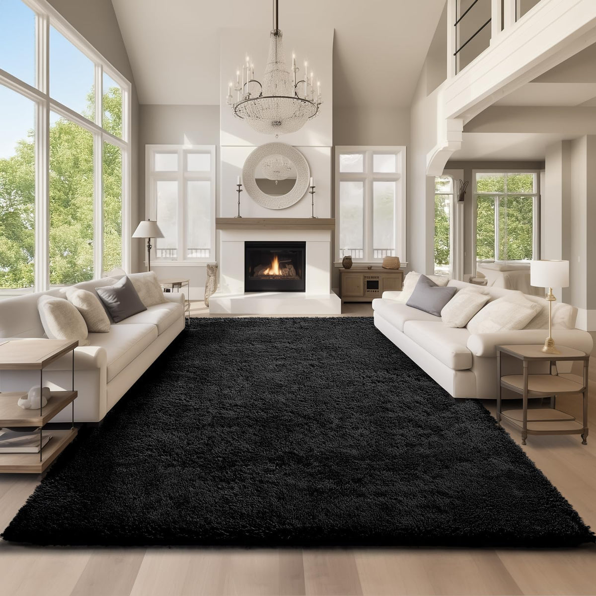 Ophanie 5x7 Area Rugs for Living Room Ivory, Fluffy Shag Large Fuzzy Plush Soft Rug, Shaggy Floor Big Carpets for Bedroom Nursery, Kids Home Decor Aesthetic with Over 99 pcs Pile fibers