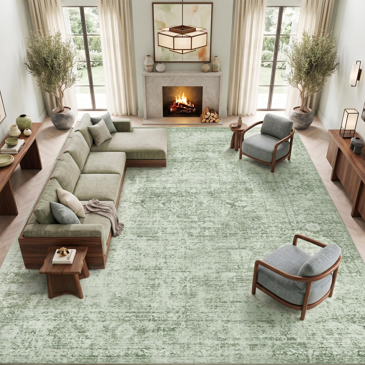 Homemate Washable Rug 9x12 Area Rugs - Vintage Rugs for Living Room