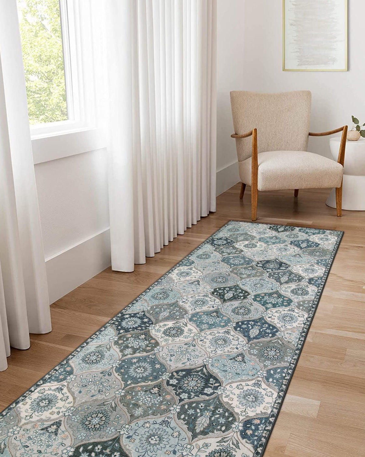 Lahome Moroccan Washable Small Area Rug, 3x5 Rug for Bedroom Living Room