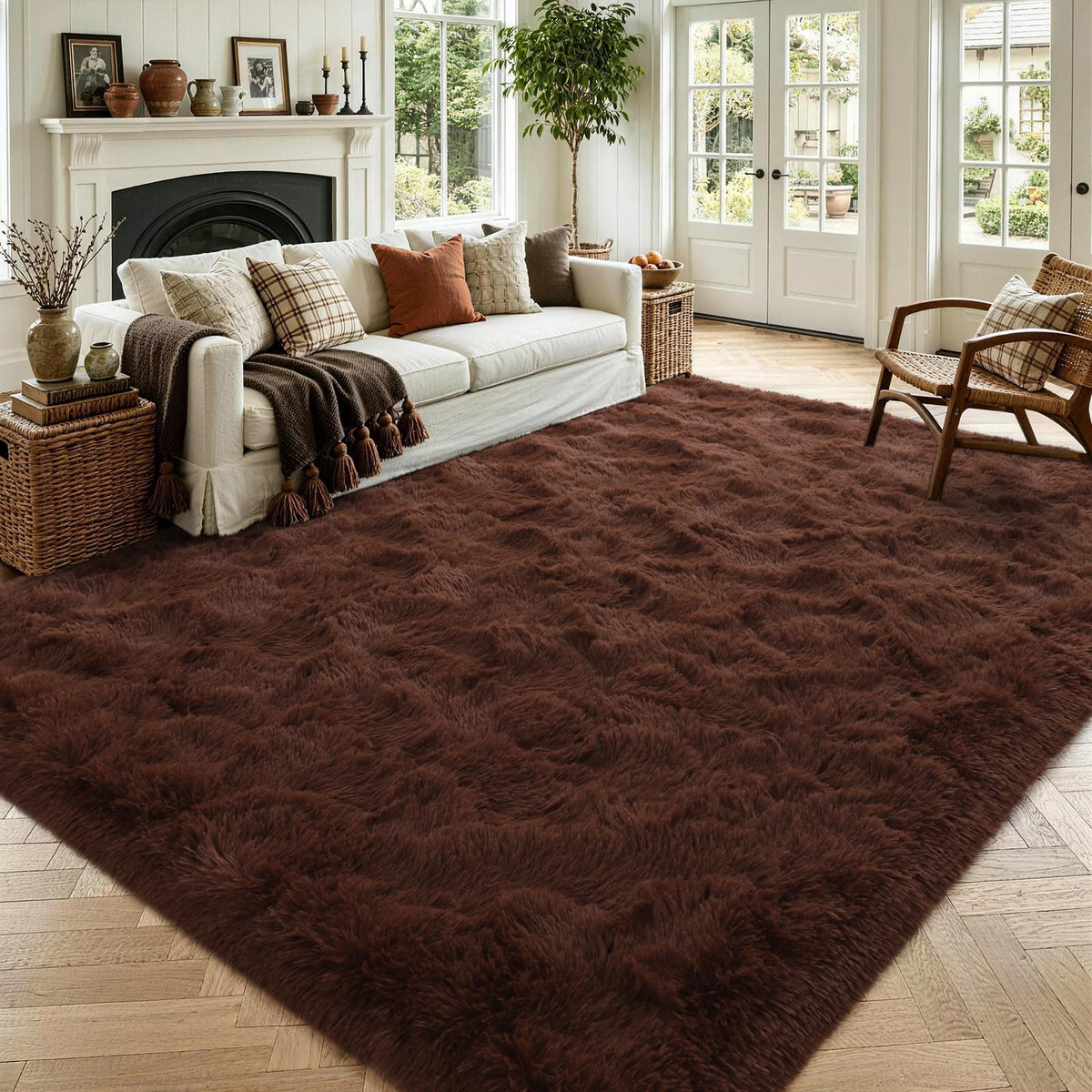 Noahas 2x6 Black Fluffy Soft Runner Rug Non-Slip for Bedroom Dorm Hallway