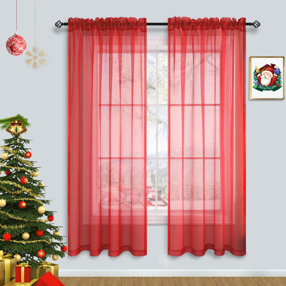 Pitalk Terracotta Curtains 84 Inch Length for Living Room 2 Panel Sets Rod Pocket Sheer Curtains for Living Room Rust Burnt Orange Red