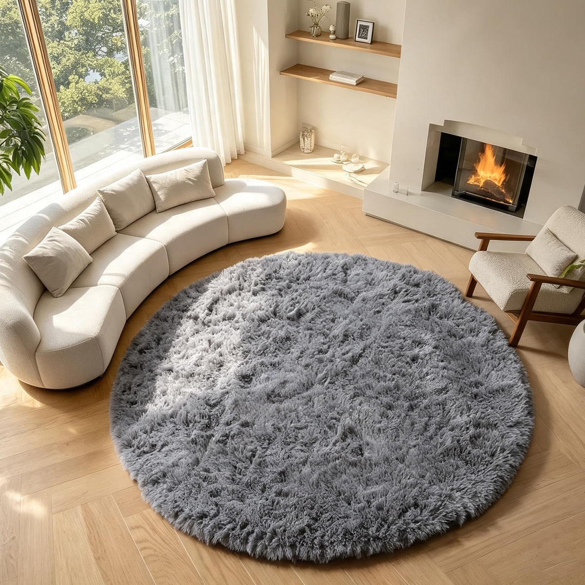 Runner Rugs for Bedroom Living Room, 2x6 Tie-Dyed Beige Hallway Area Rug