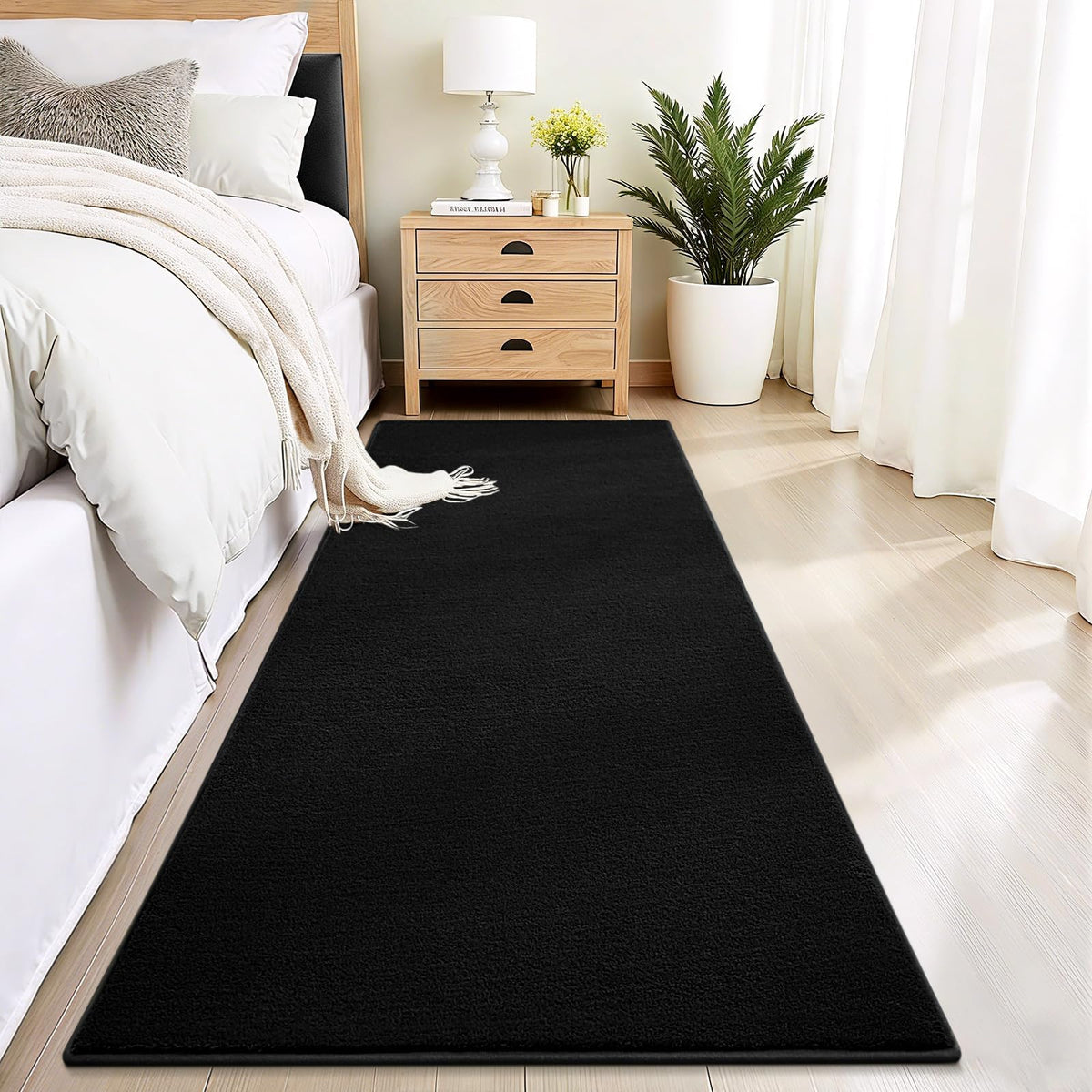 Vasofe Black Area Rugs for Living Room Bedroom, 4x6 Modern Memory Foam Rug
