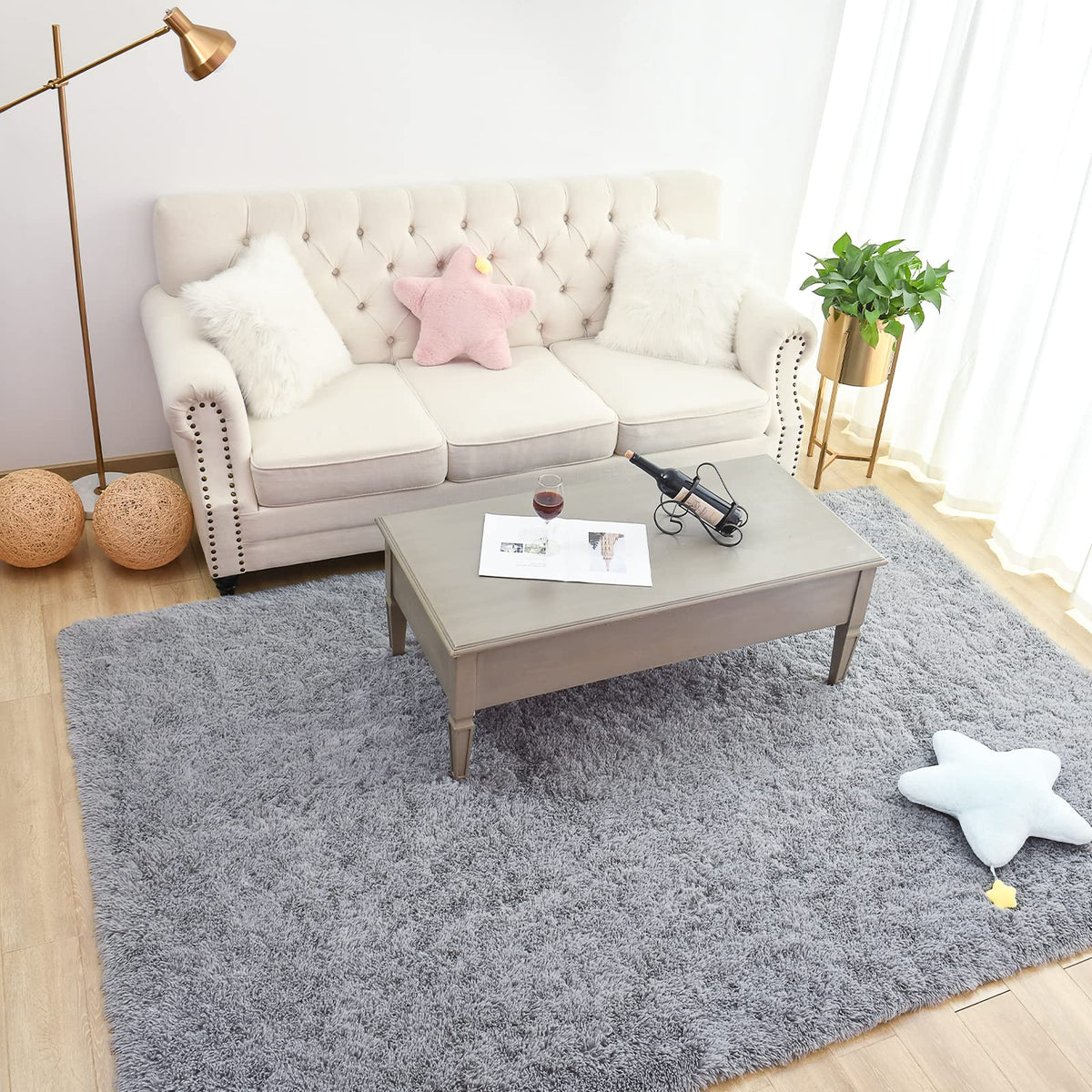 Chicrug Soft Runner Rug for Bedroom Living Room Plush Fluffy Rugs 2x6