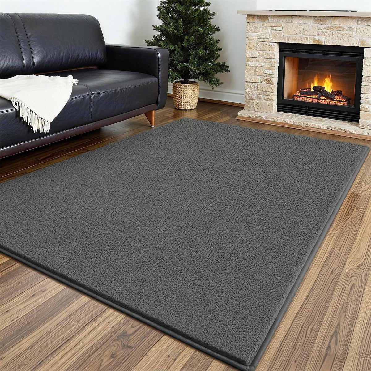 Vasofe Black Area Rugs for Living Room Bedroom, 4x6 Modern Memory Foam Rug