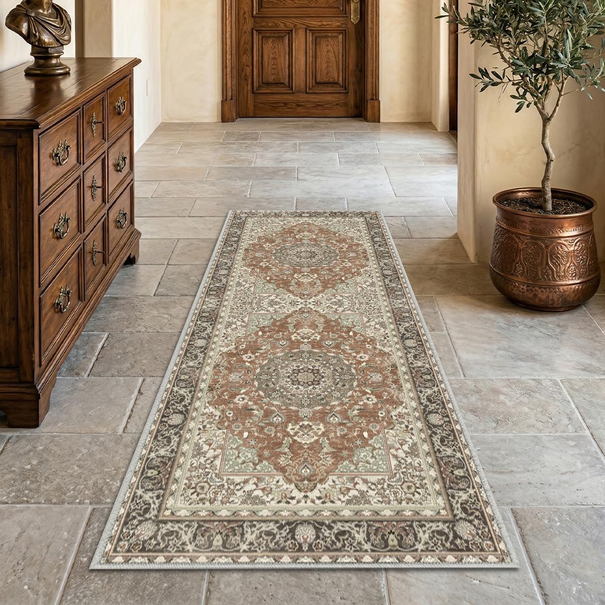 8x10 Area Rugs Living Room: Bedroom Vintage Washable Carpet Beige