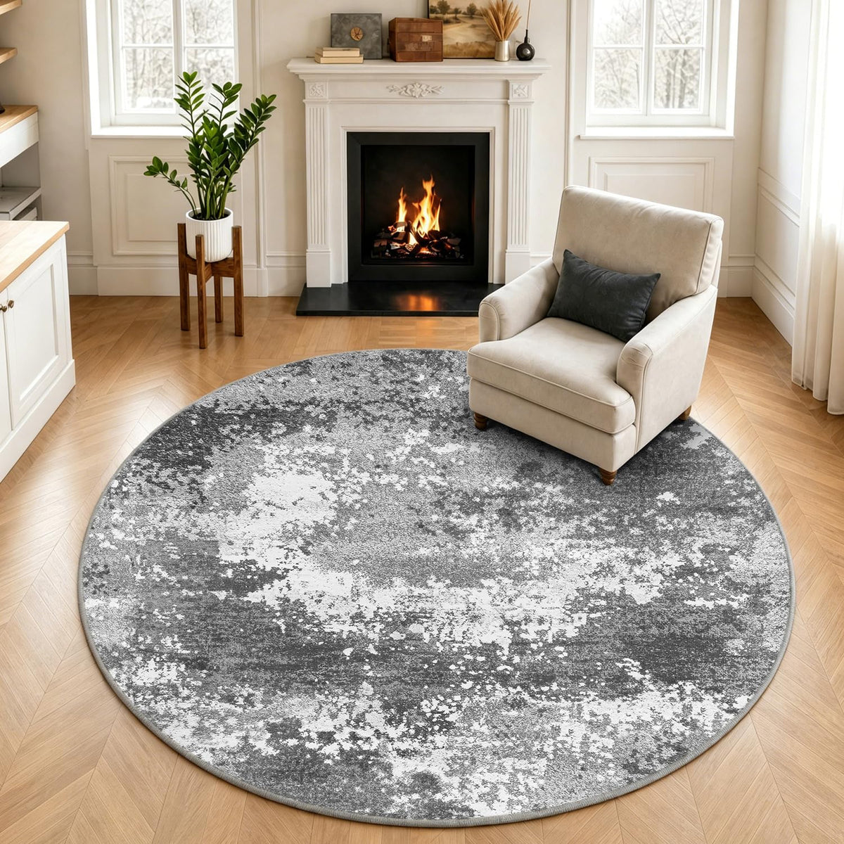 Black Washable Rug 5x7 Area Rugs for Living Room Bedroom Carpet