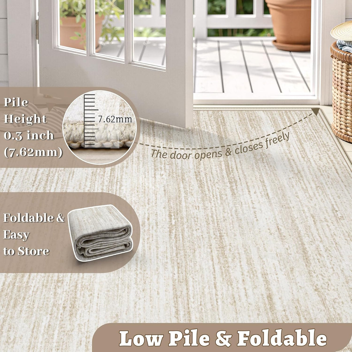 Area Rug 8x10 Living Room Rugs: Washable Modern Rug Large Non-Slip Soft Rugs Stain Resistant Printed Rug Indoor Carpet for Bedroom Kitchen Dining Room Nursery Playroom Home(Beige, 8'x10')