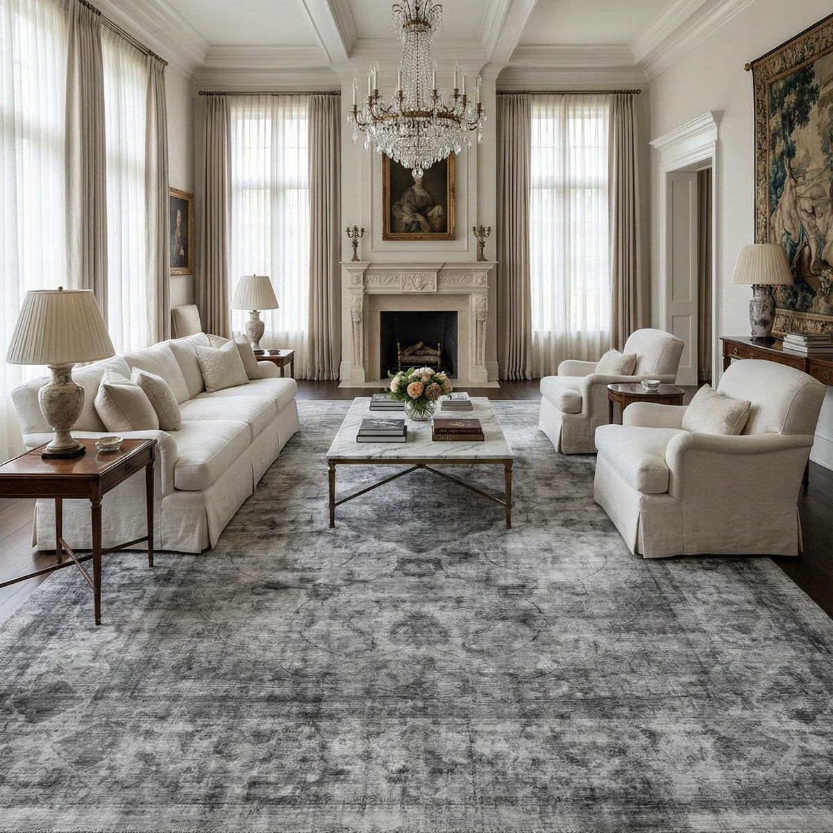Homemate Washable Rug 9x12 Area Rugs - Vintage Rugs for Living Room