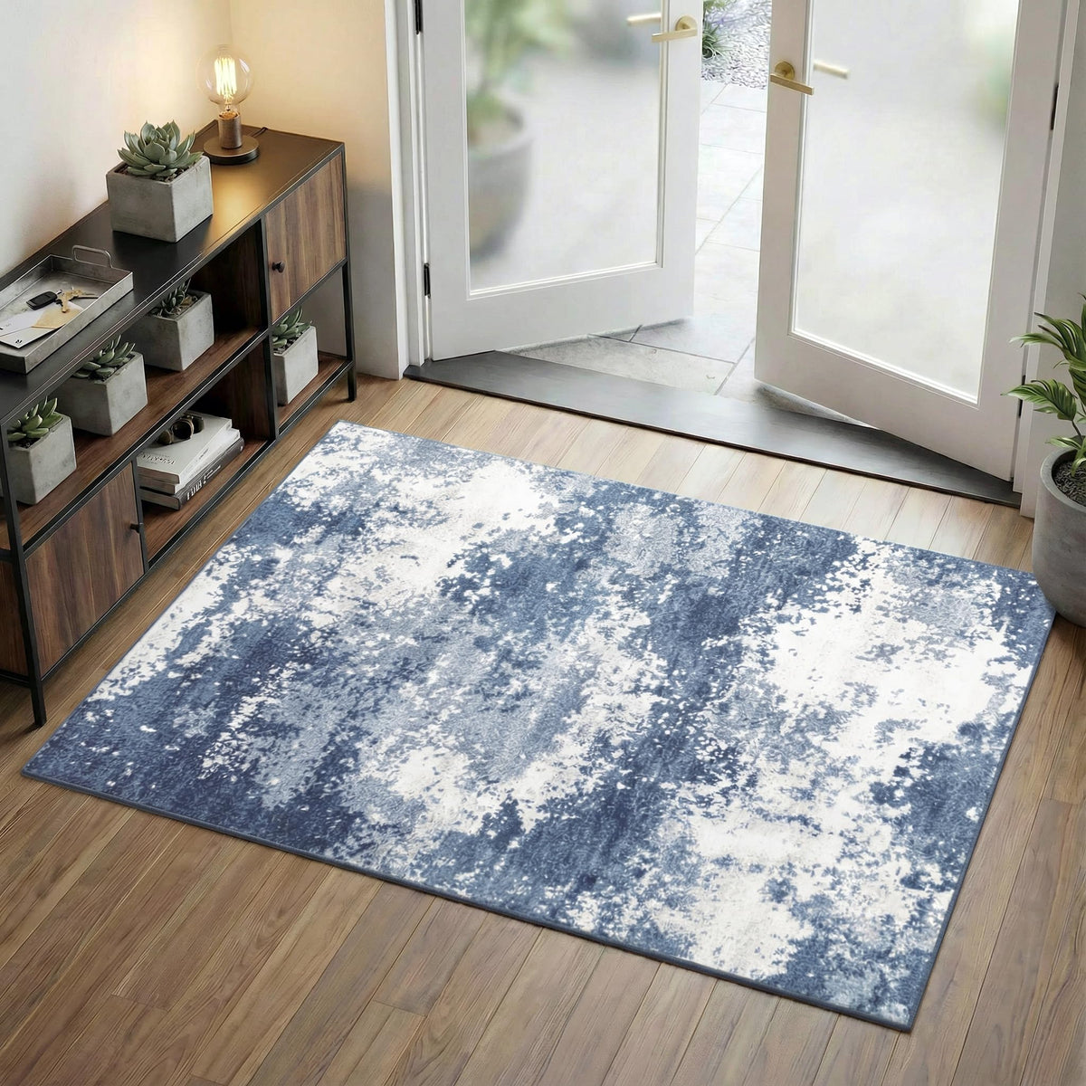 Black Washable Rug 5x7 Area Rugs for Living Room Bedroom Carpet
