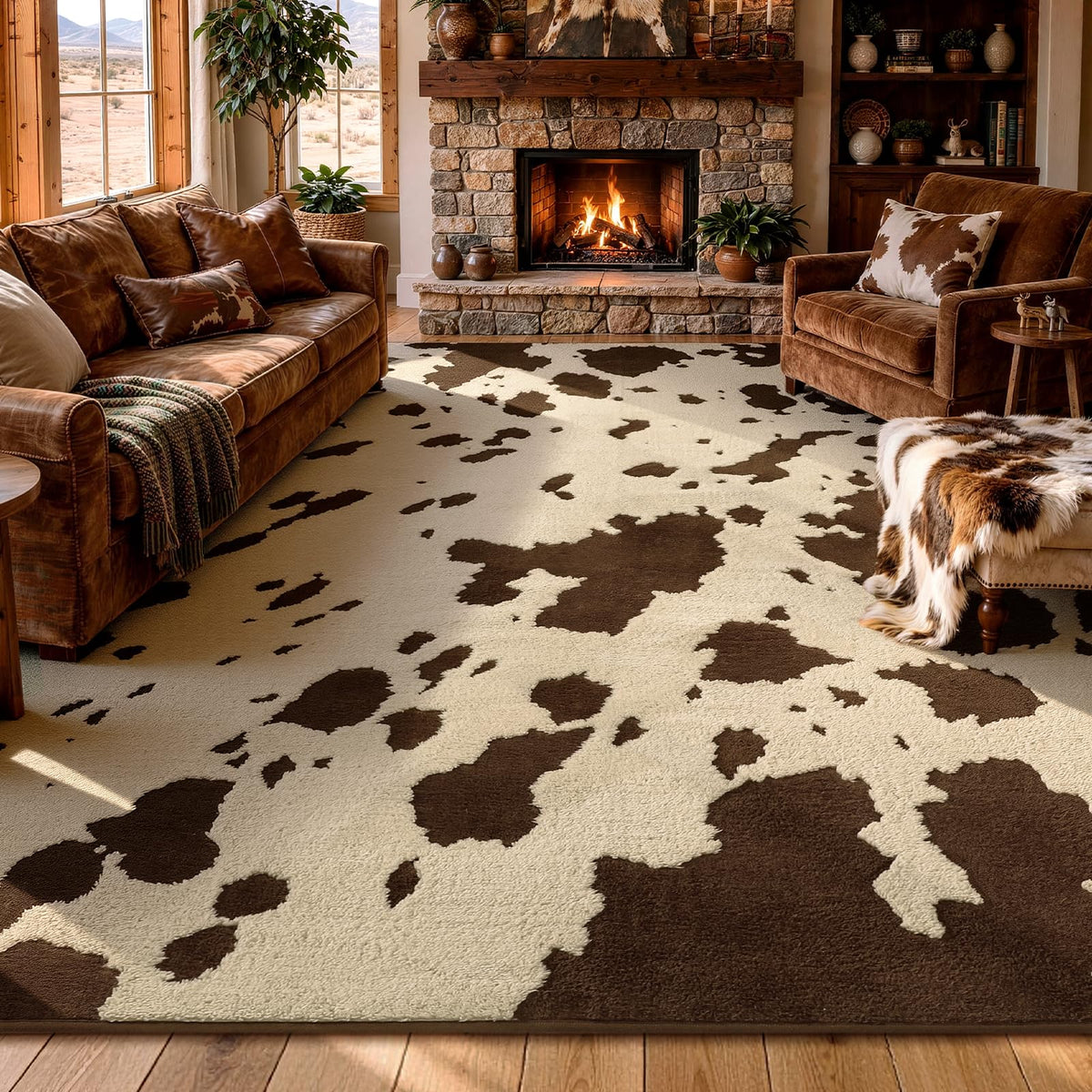 YIHOUSE 5×7 Ft Area Rugs for Living Room: Modern Washable Rug - Abstract Black and Cream White Rug for Bedroom Dining Room Office Playroom Nursery Home Decor - Nonslip Non-Shedding Striped Rugs