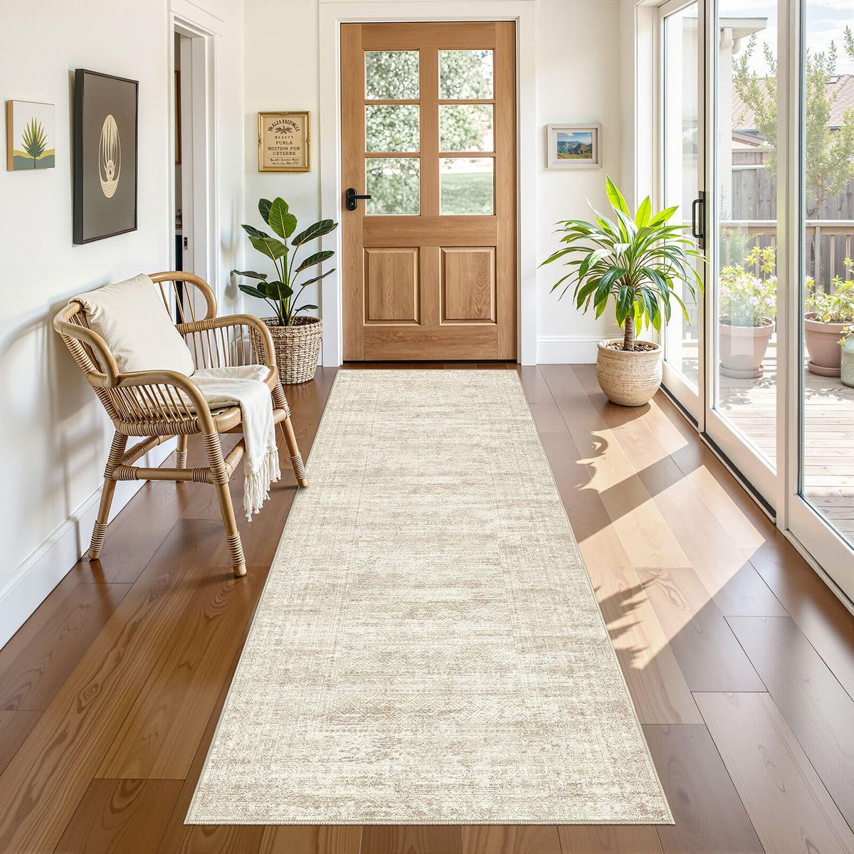 UERMEI 8x10 Area Rug Living Room Rugs - Washable Neutral Modern Abstract Soft Thin Large Rug Indoor Floor No Slip Rug Carpet for Bedroom Under Dining Table Home Office Decor - Brown Grey
