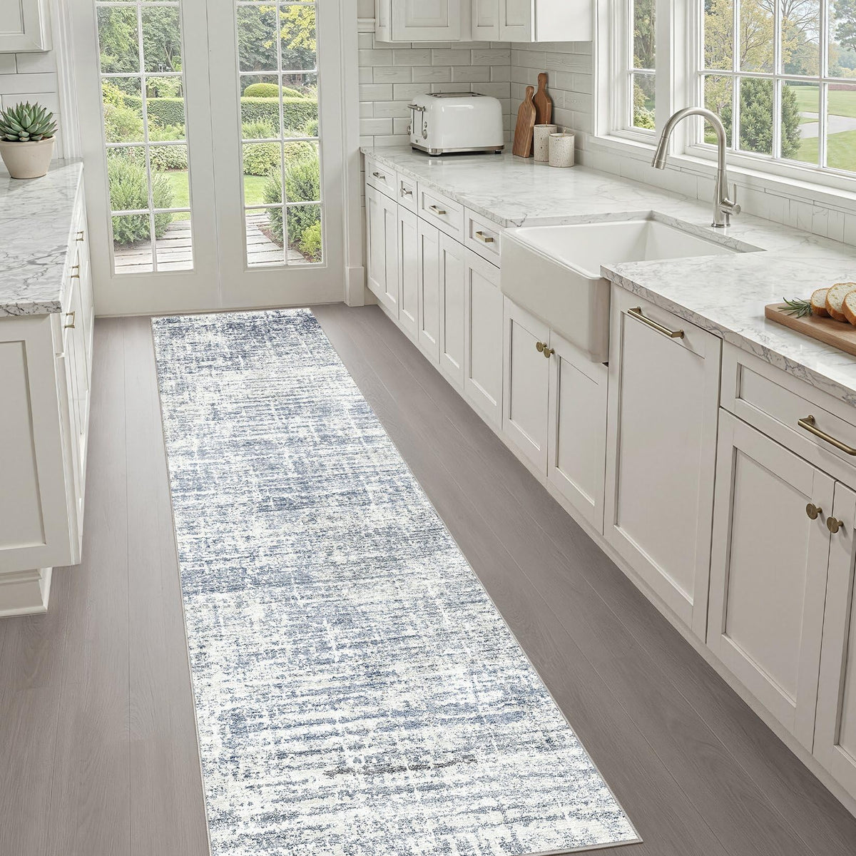 LOONGRUG 8x10 Area Rugs Washable Neutral Modern Rug for Living Room Brown