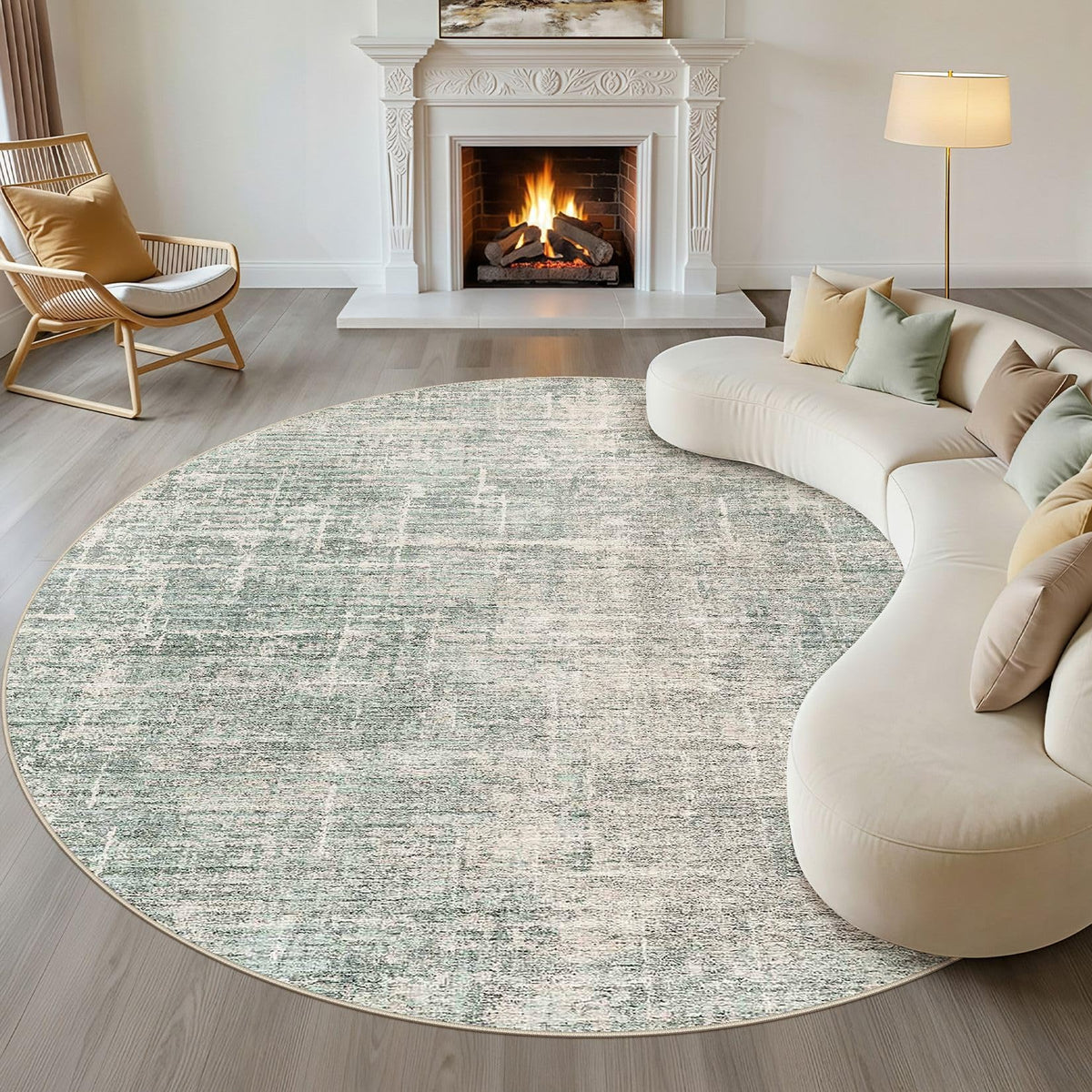 LOONGRUG 8x10 Area Rugs Washable Neutral Modern Rug for Living Room Brown