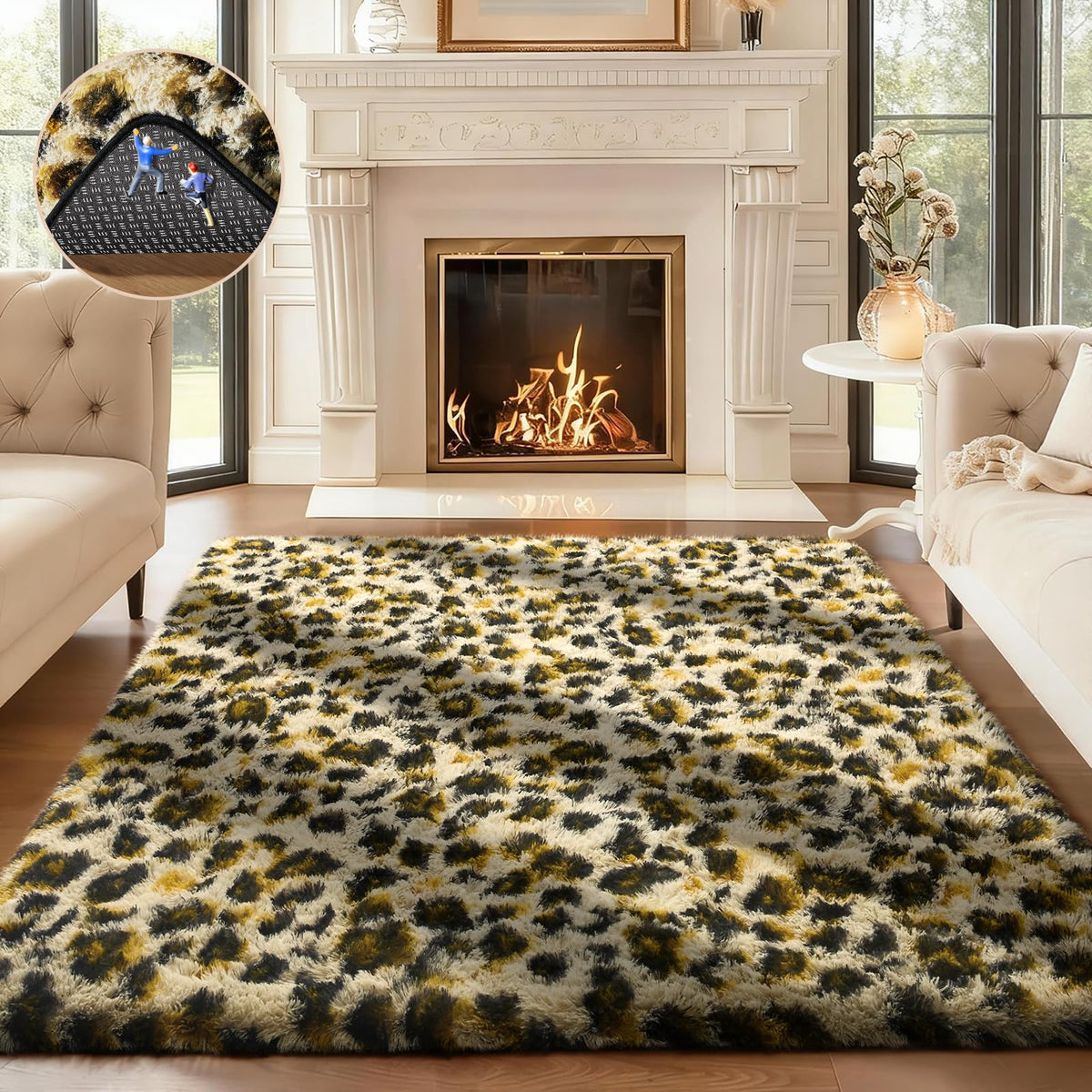 Ophanie 5x7 Area Rugs for Living Room Ivory, Fluffy Shag Large Fuzzy Plush Soft Rug, Shaggy Floor Big Carpets for Bedroom Nursery, Kids Home Decor Aesthetic with Over 99 pcs Pile fibers