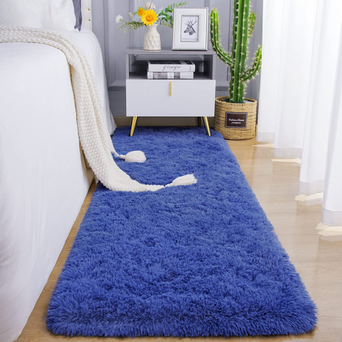 Chicrug Soft Runner Rug for Bedroom Living Room Plush Fluffy Rugs 2x6